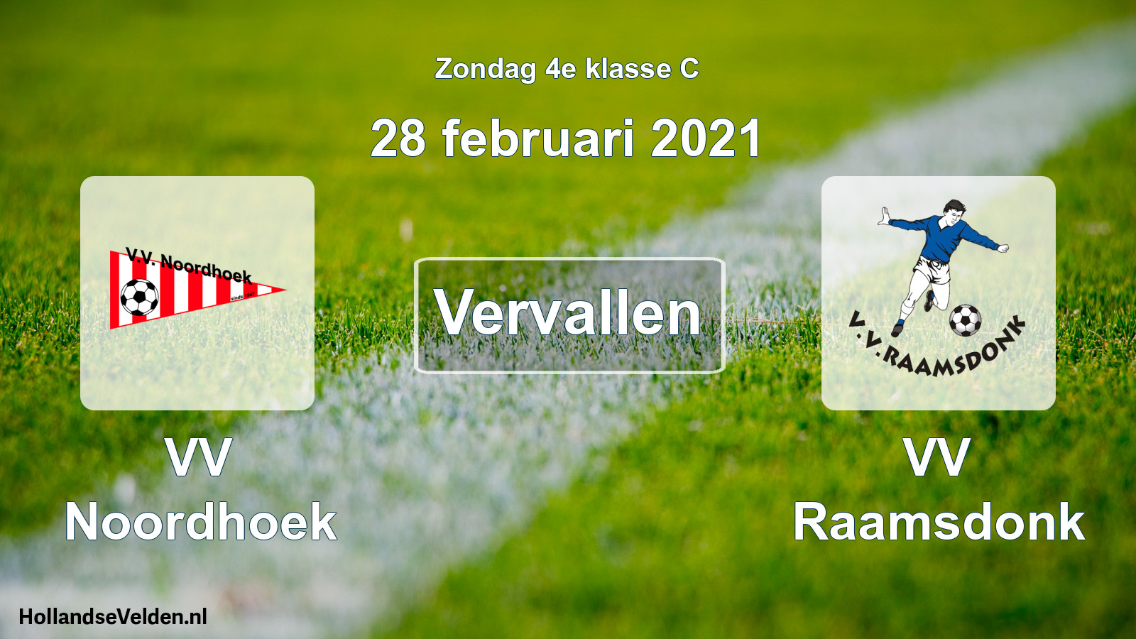 Scheduled Match: VV Noordhoek - VV Raamsdonk (28 February 2021)