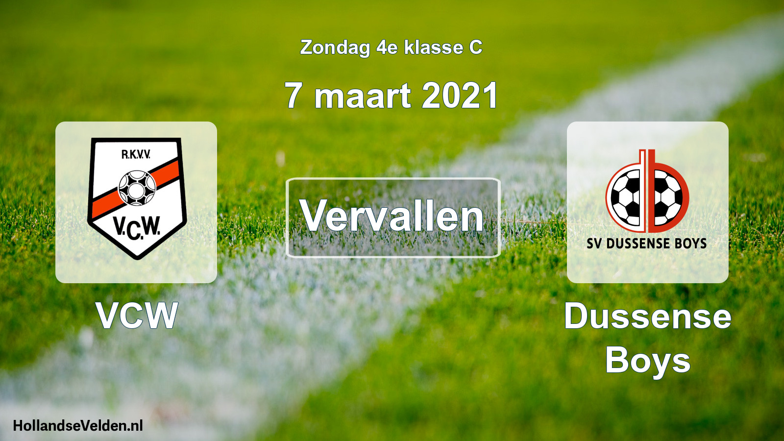 Scheduled Match: VCW - Dussense Boys (7 March 2021)