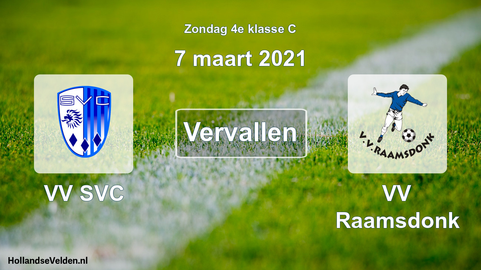 Scheduled Match: VV SVC - VV Raamsdonk (7 March 2021)