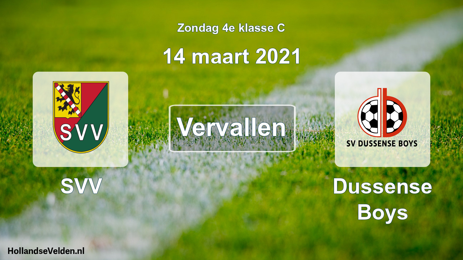 Scheduled Match: SVV - Dussense Boys (14 March 2021)