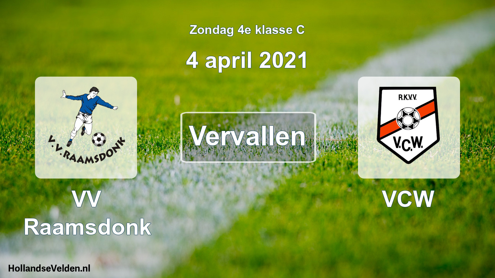 Scheduled Match: VV Raamsdonk - VCW (4 April 2021)