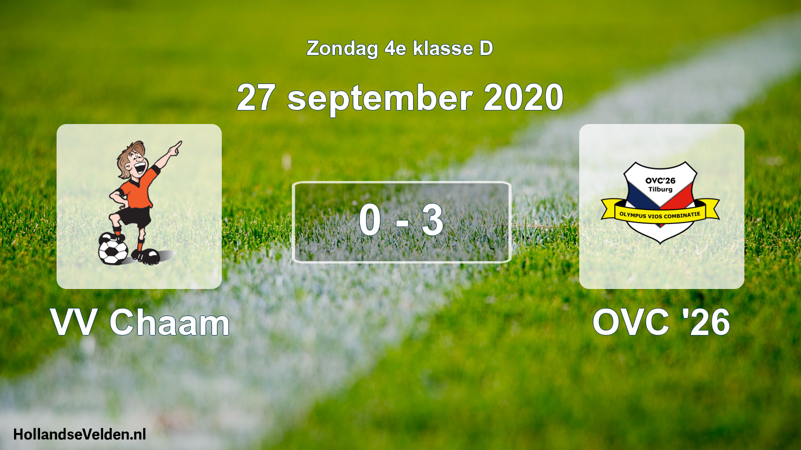 Total number of matches played: VV Chaam - OVC '26 0 - 3 (27 September 2020)