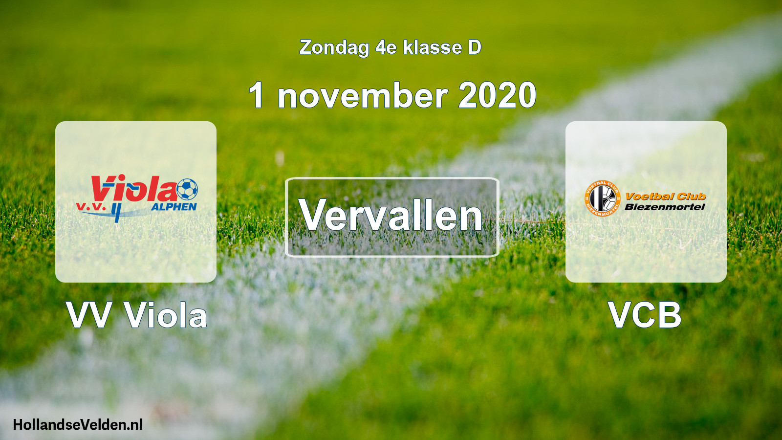 Scheduled Match: VV Viola - VCB (1 November 2020)