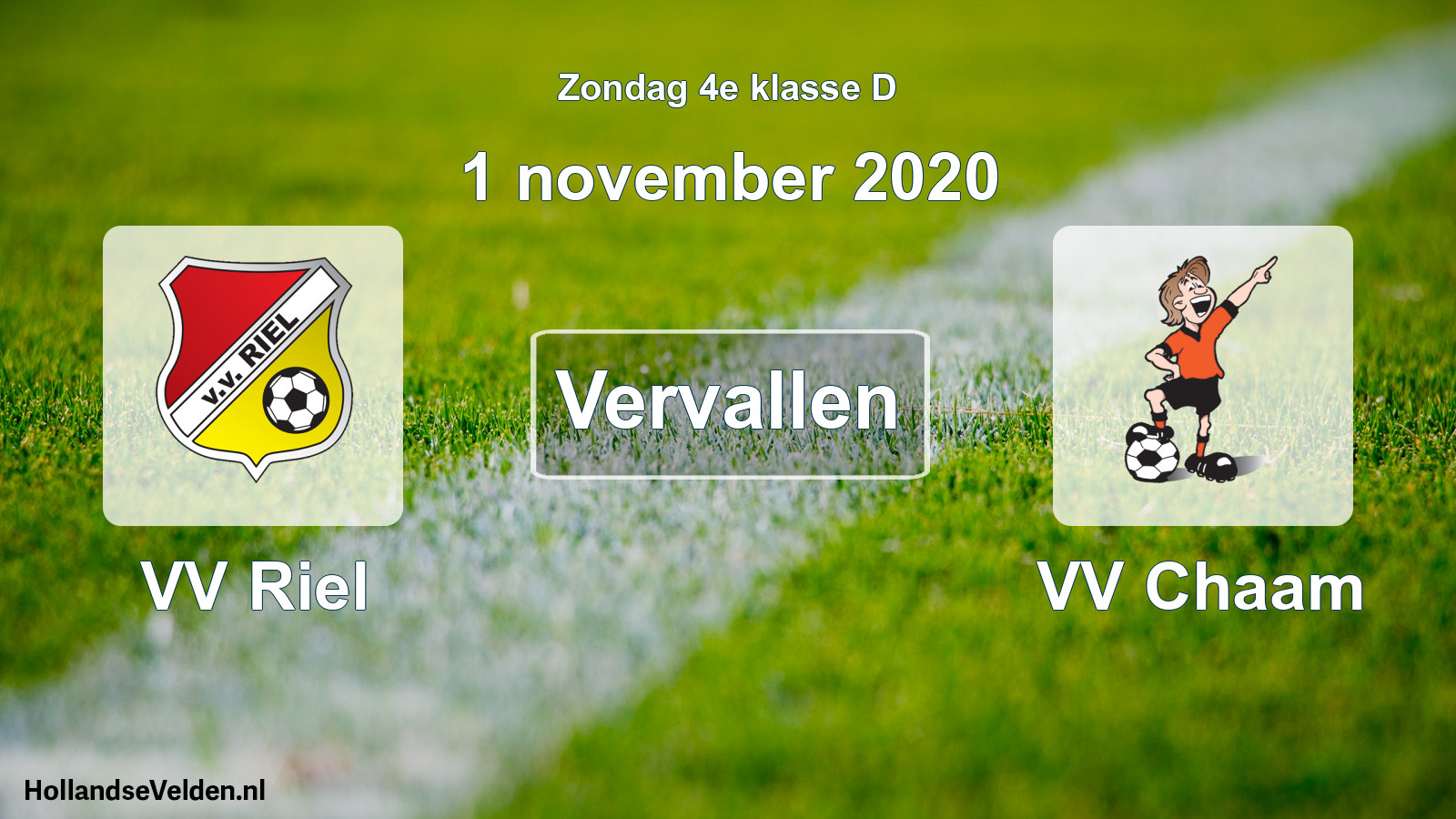 Scheduled Match: VV Riel - VV Chaam (1 November 2020)