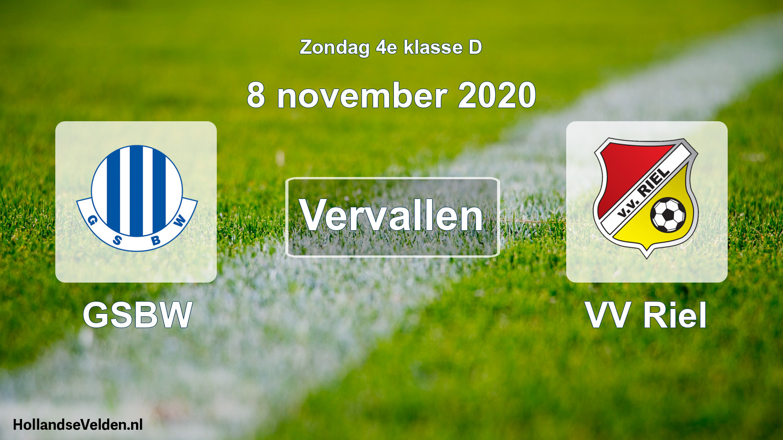 Scheduled Match: GSBW - VV Riel (8 November 2020)