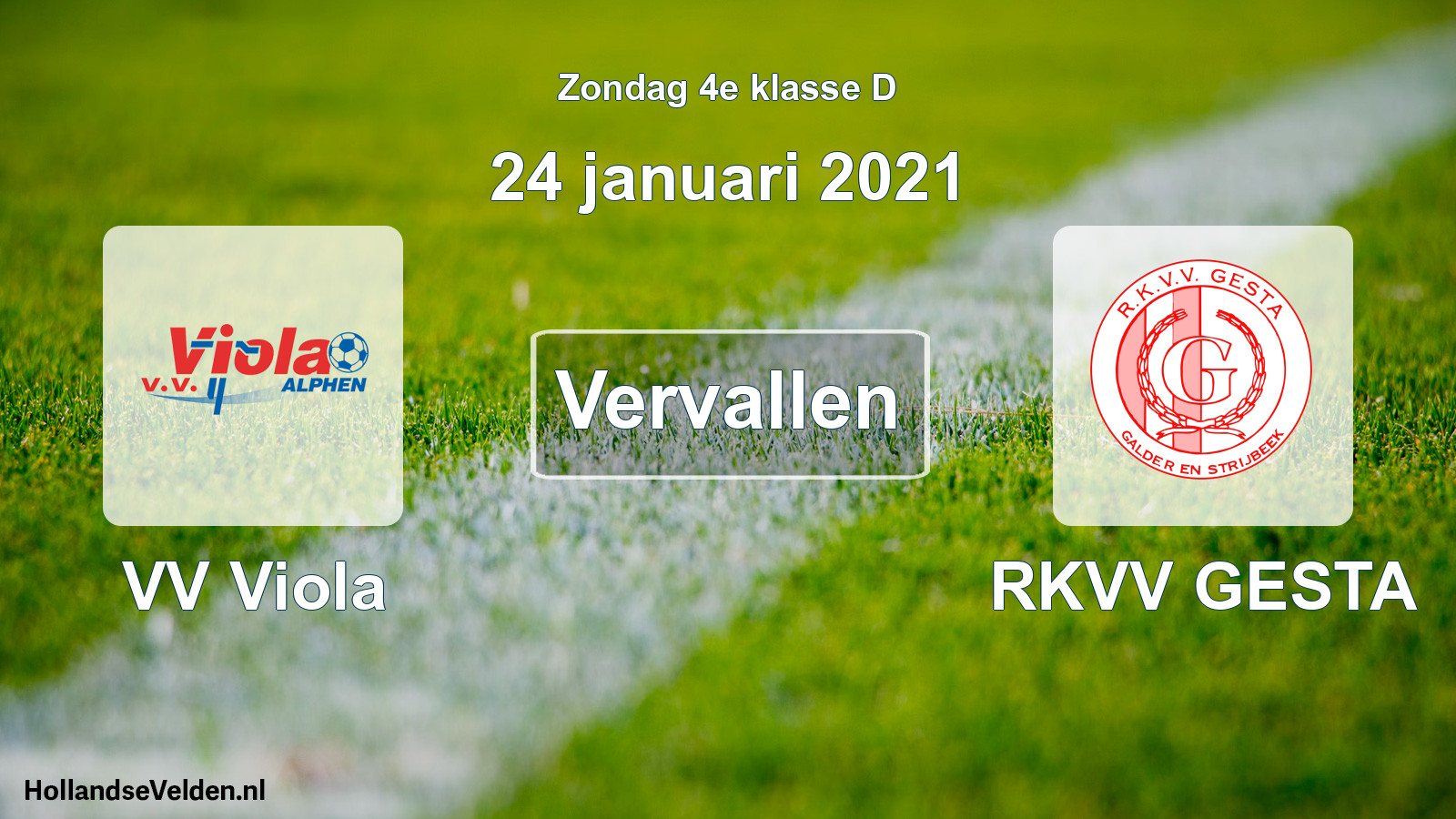 Scheduled Match: VV Viola - RKVV GESTA (24 January 2021)