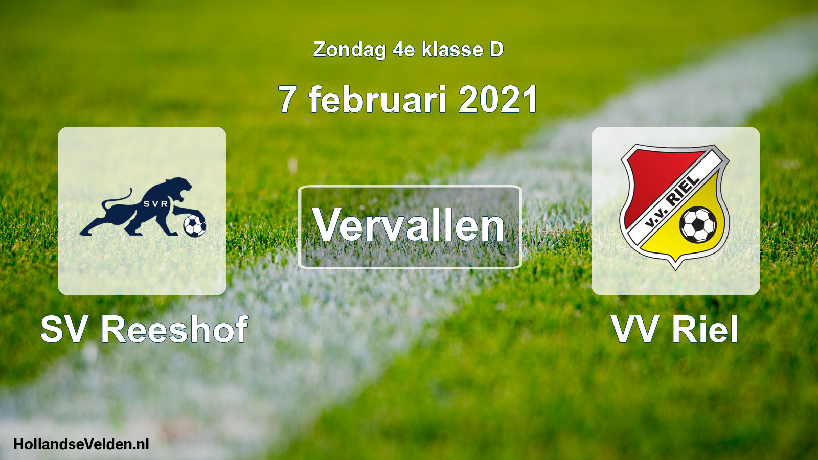 Scheduled Match: SV Reeshof - VV Riel (7 February 2021)