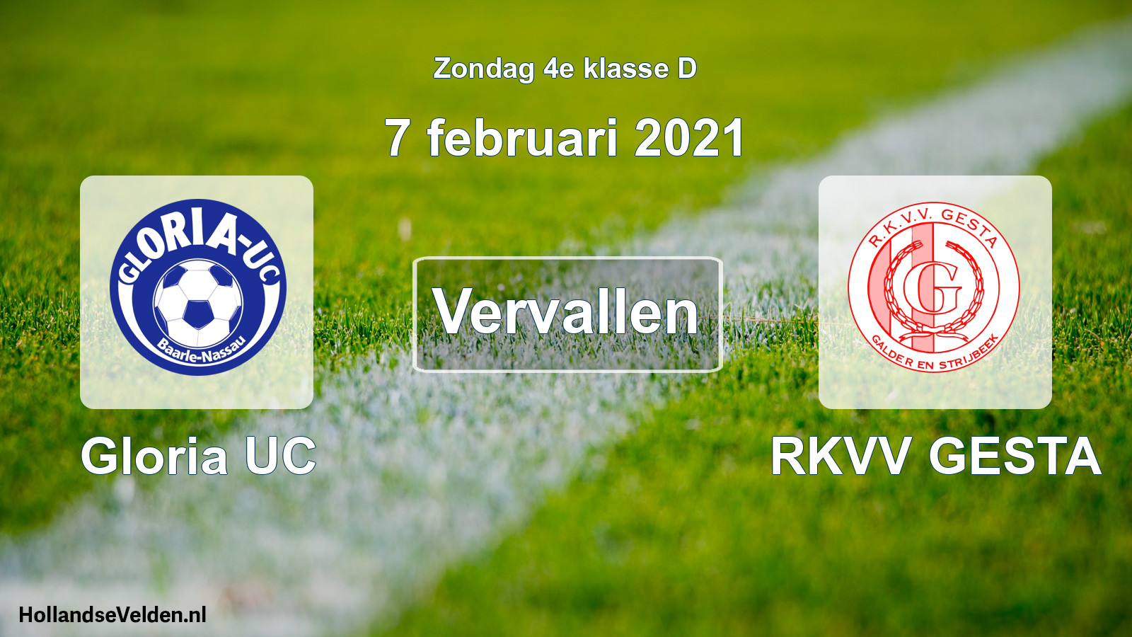 Scheduled Match: Gloria UC - RKVV GESTA (7 February 2021)