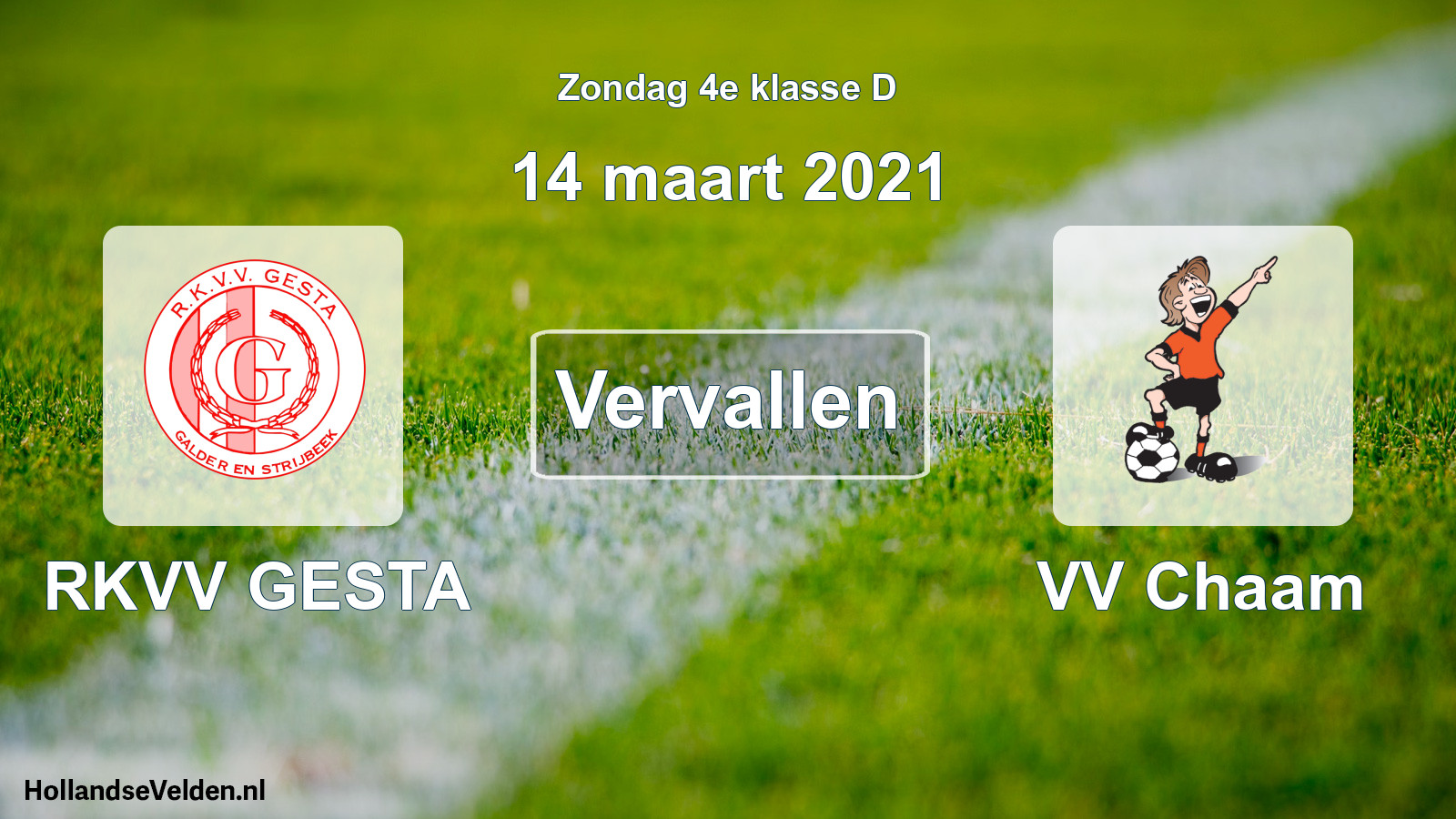 Scheduled Match: RKVV GESTA - VV Chaam (14 March 2021)