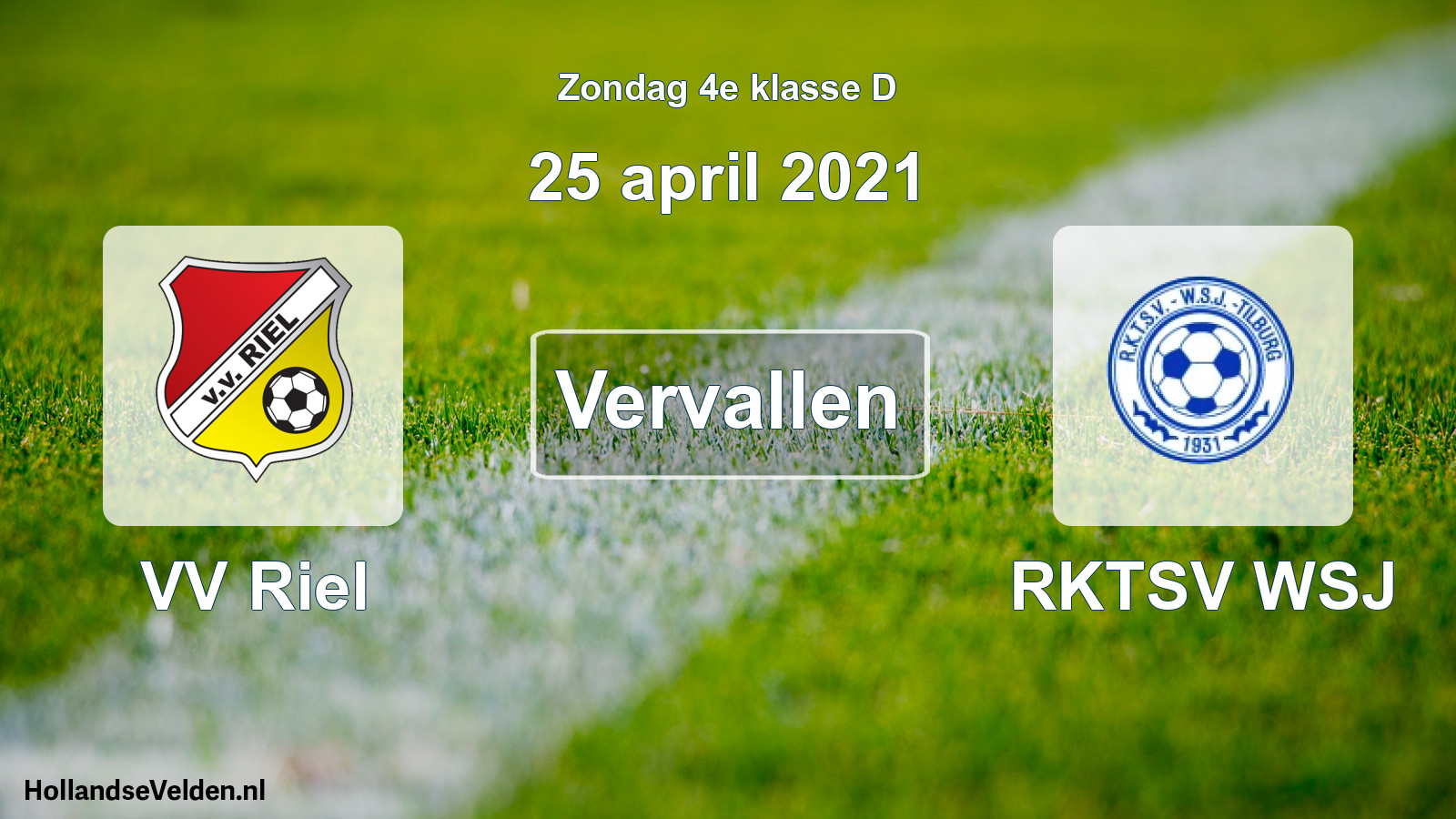 Scheduled Match: VV Riel - RKTSV WSJ (25 April 2021)