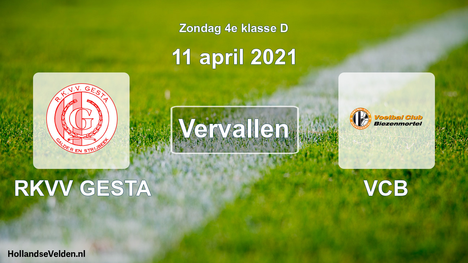 Scheduled Match: RKVV GESTA - VCB (11 April 2021)