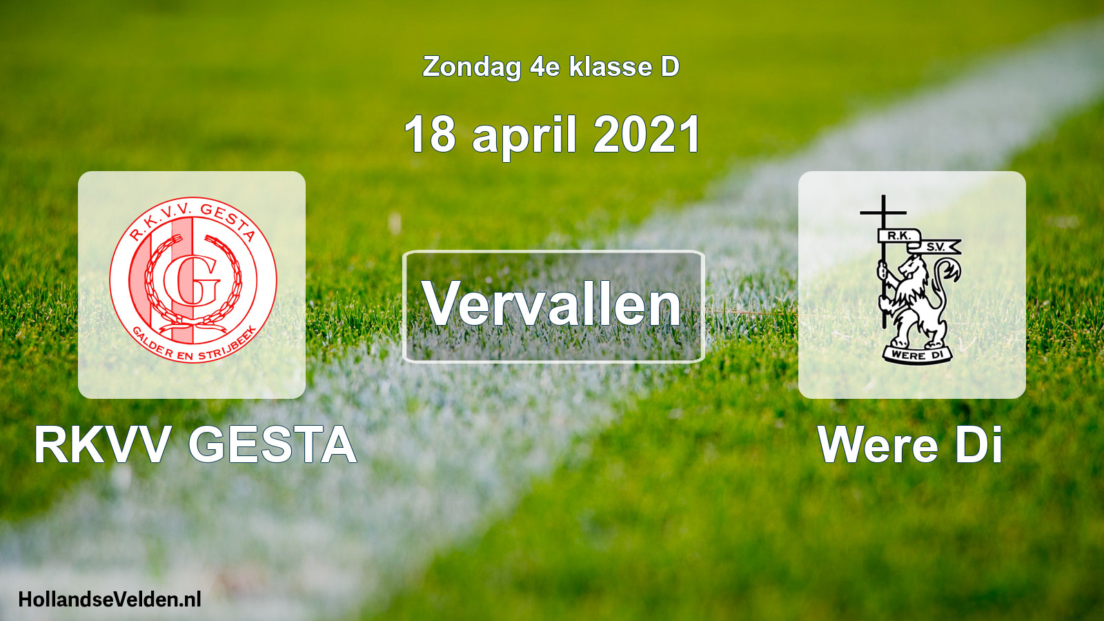 Scheduled Match: RKVV GESTA - Were Di (18 April 2021)