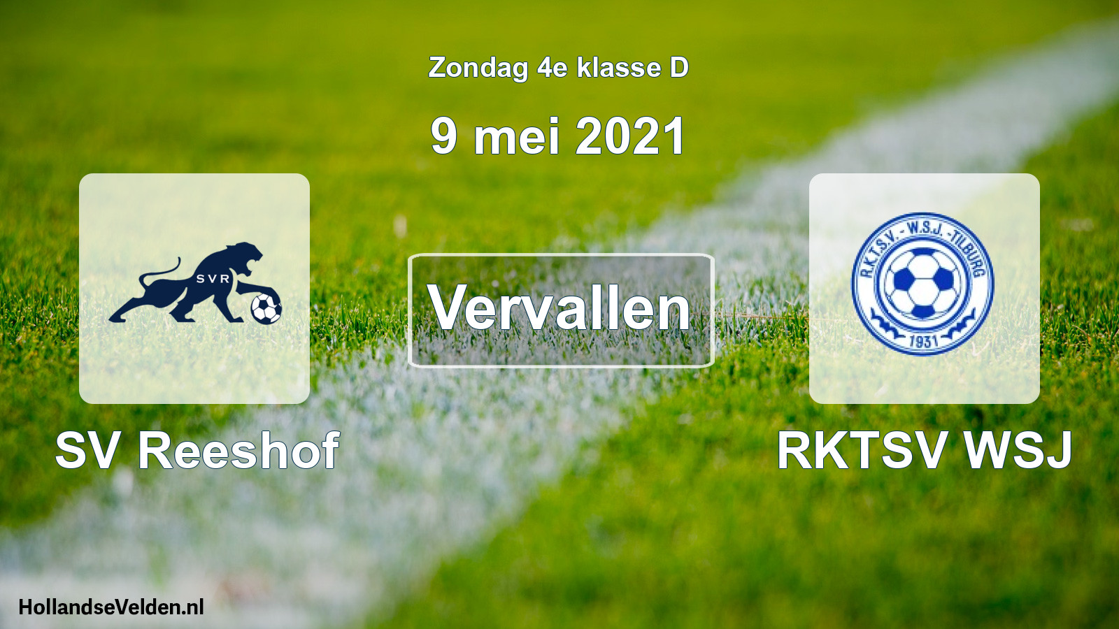 Scheduled Match: SV Reeshof - RKTSV WSJ (9 May 2021)