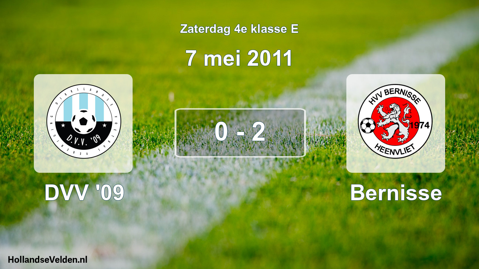 Total number of matches played: DVV '09 - Bernisse 0 - 2 (7 May 2011)