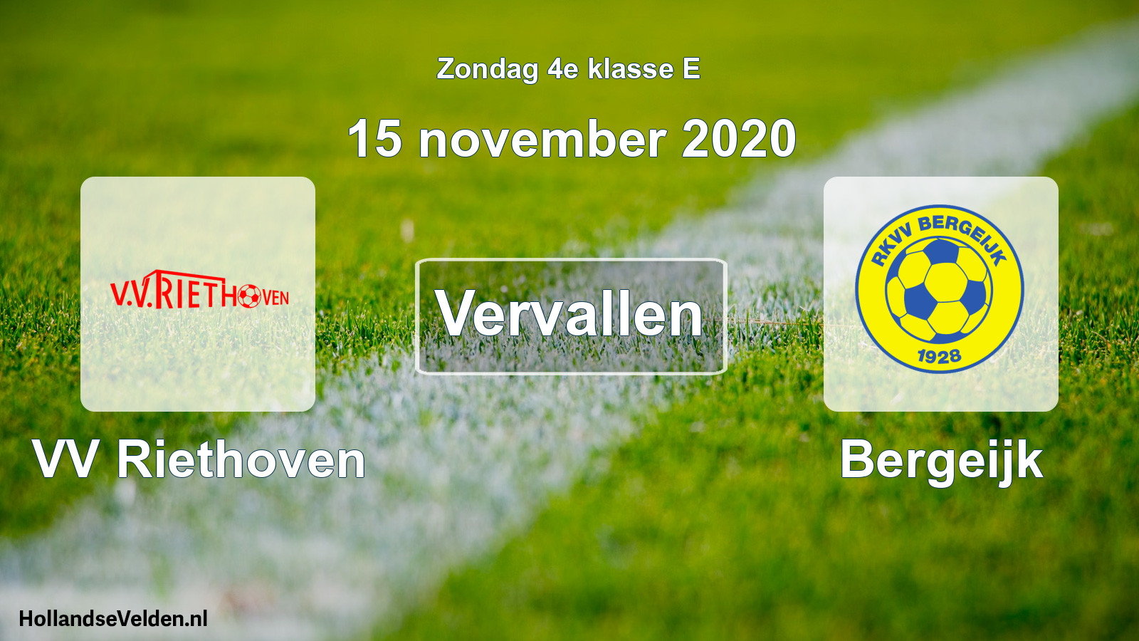 Scheduled Match: VV Riethoven - Bergeijk (15 November 2020)
