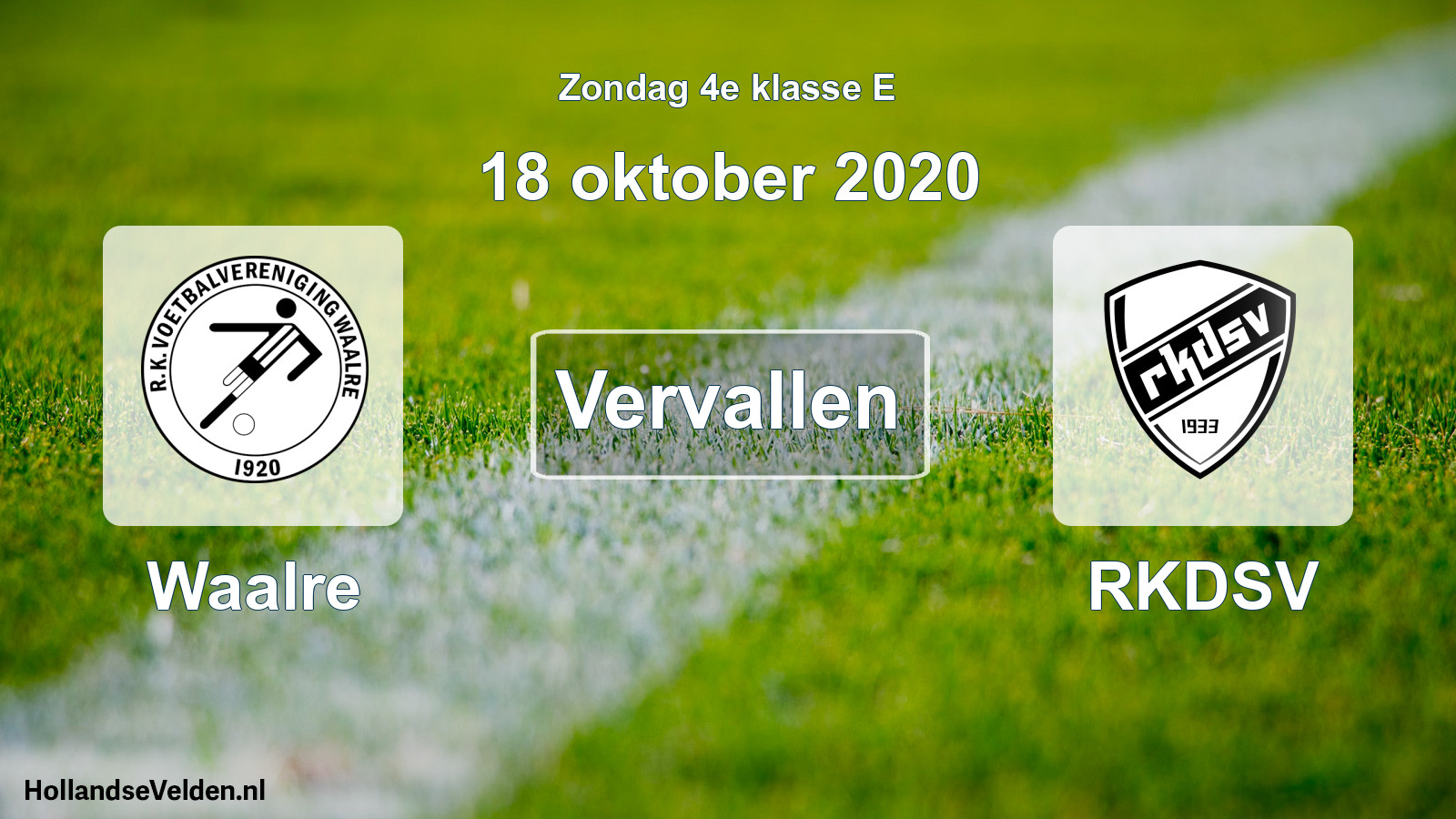 Scheduled Match: Waalre - RKDSV (18 October 2020)