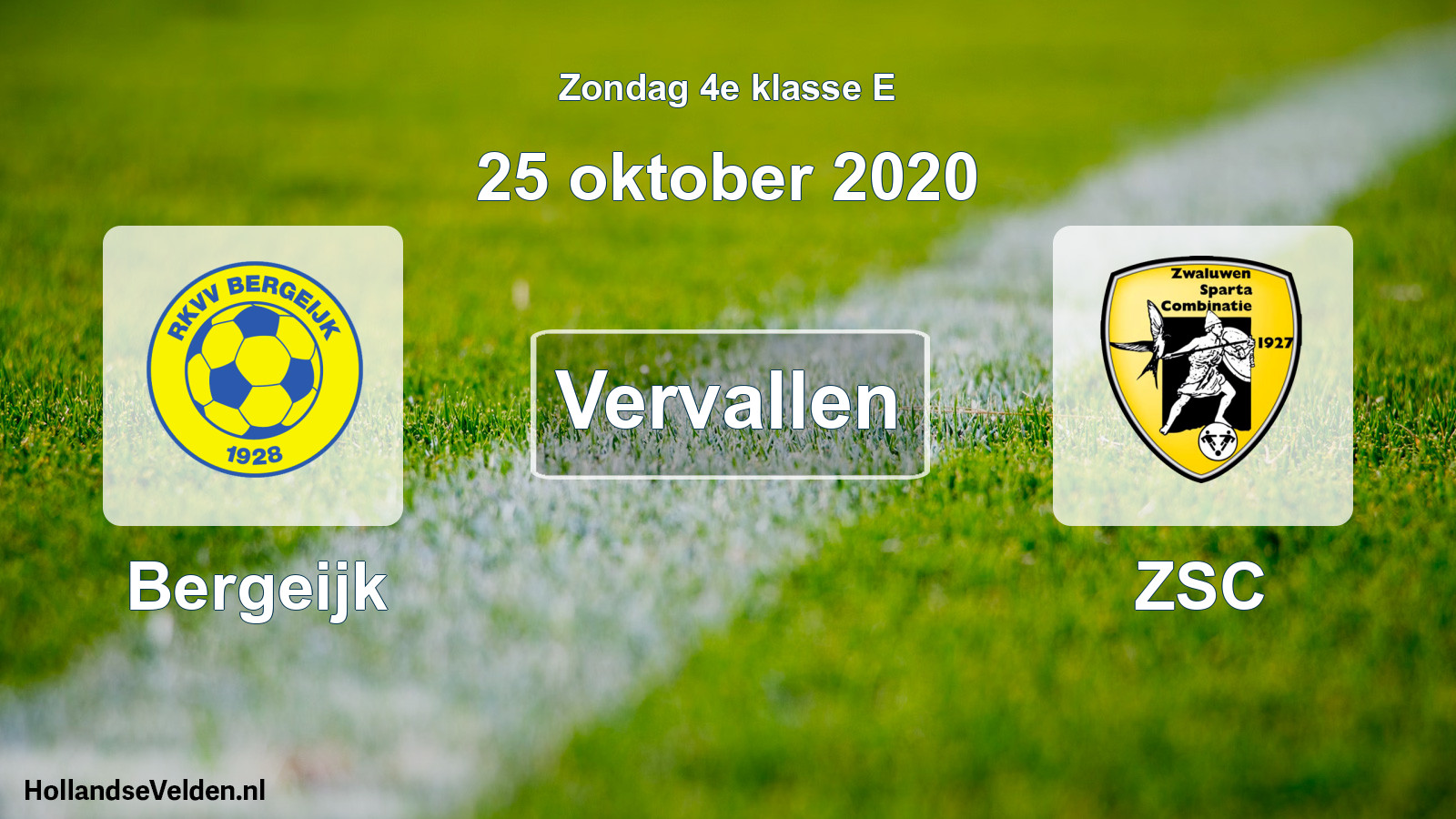 Scheduled Match: Bergeijk - ZSC (25 October 2020)