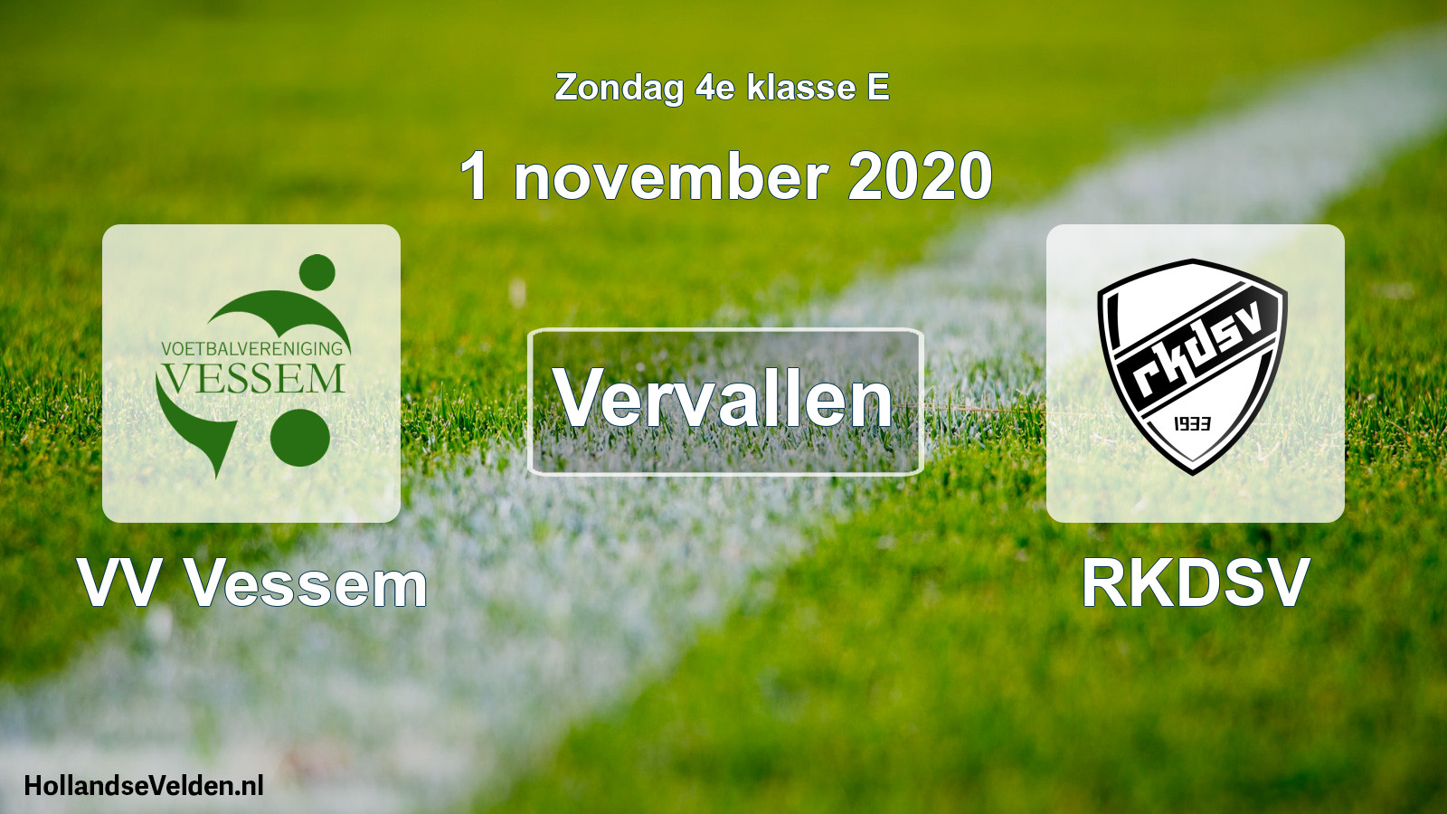 Scheduled Match: VV Vessem - RKDSV (1 November 2020)