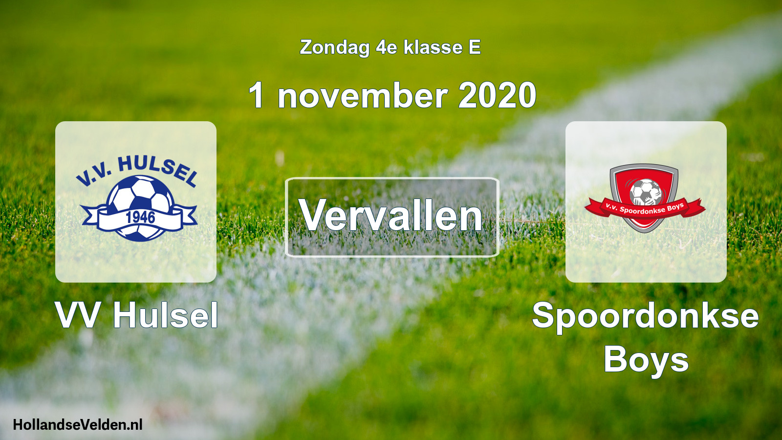 Scheduled Match: VV Hulsel - Spoordonkse Boys (1 November 2020)