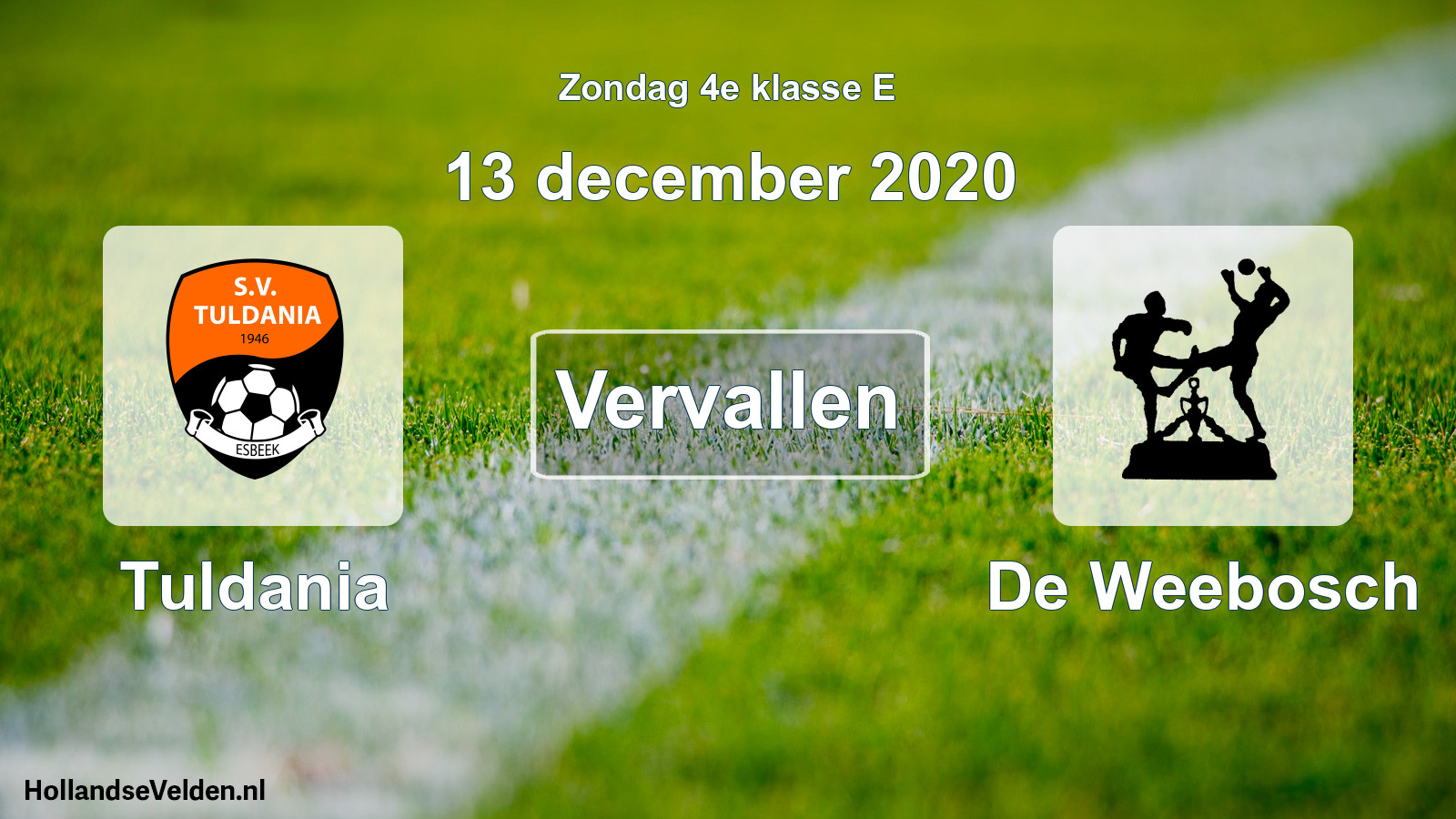 Scheduled Match: Tuldania - De Weebosch (13 December 2020)