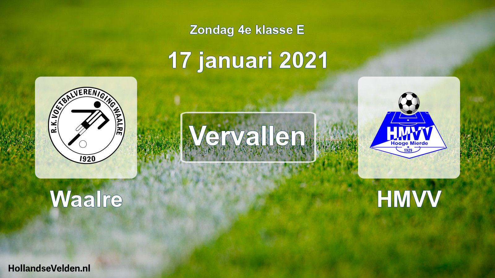 Scheduled Match: Waalre - HMVV (17 January 2021)
