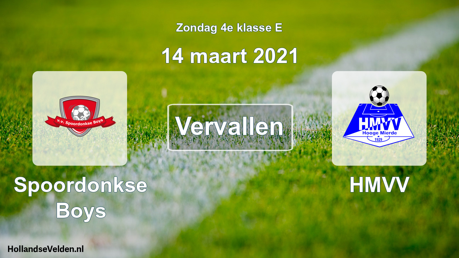 Scheduled Match: Spoordonkse Boys - HMVV (14 March 2021)