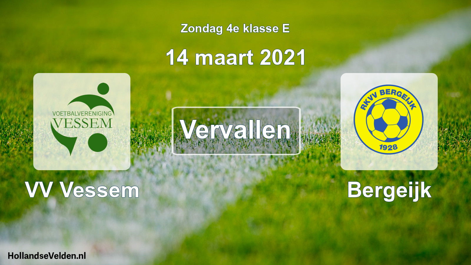 Scheduled Match: VV Vessem - Bergeijk (14 March 2021)