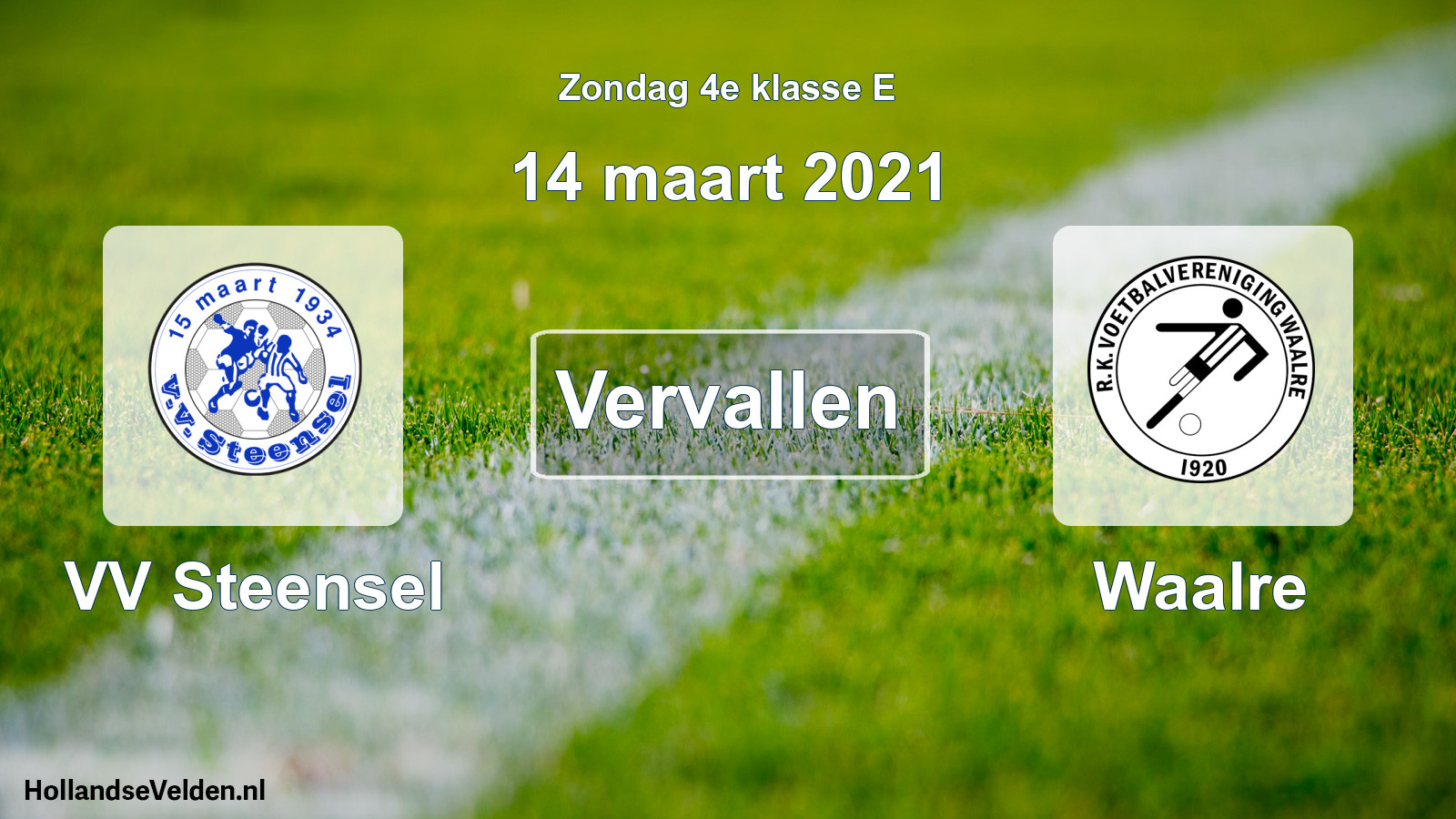 Scheduled Match: VV Steensel - Waalre (14 March 2021)