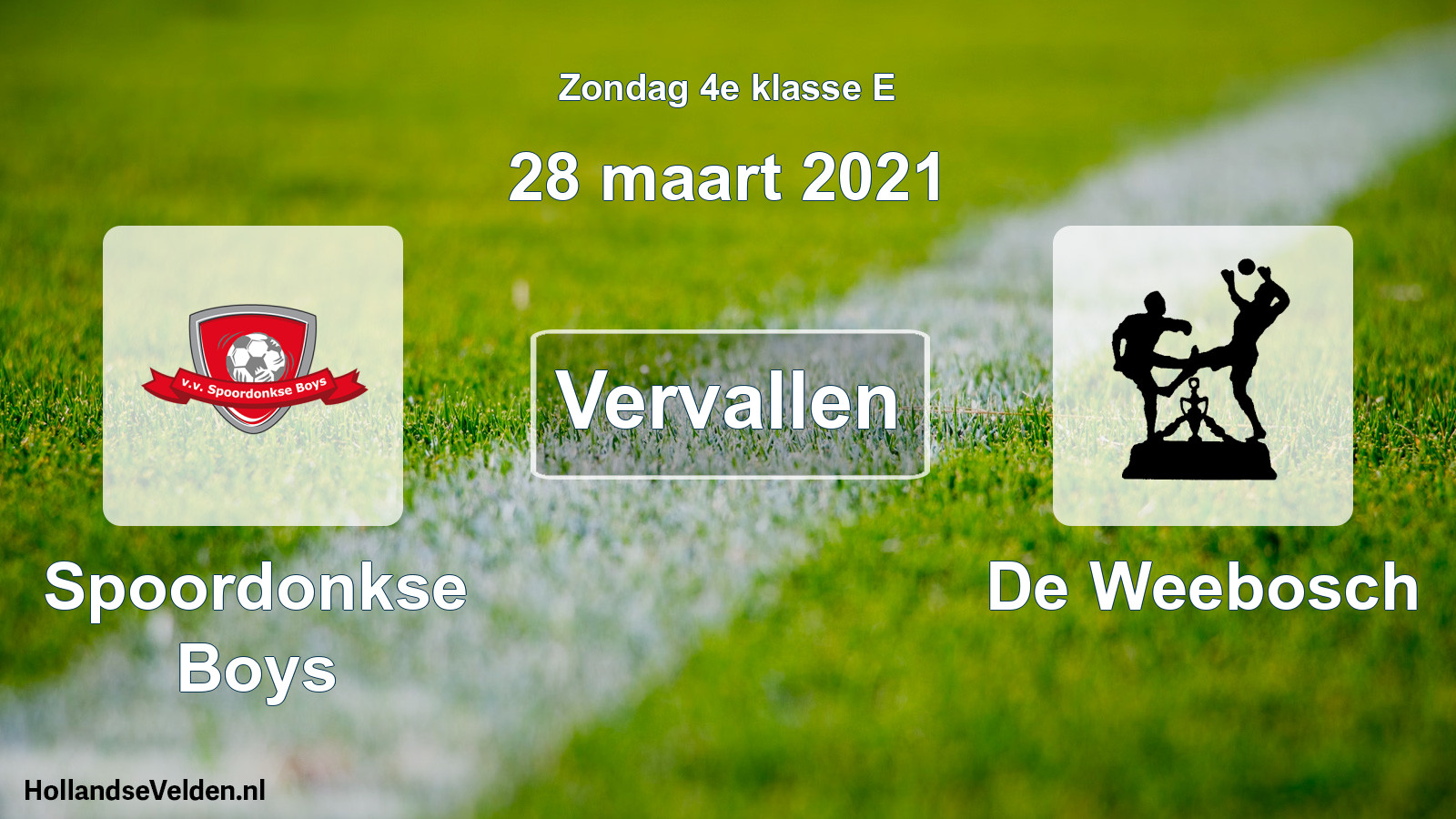 Scheduled Match: Spoordonkse Boys - De Weebosch (28 March 2021)