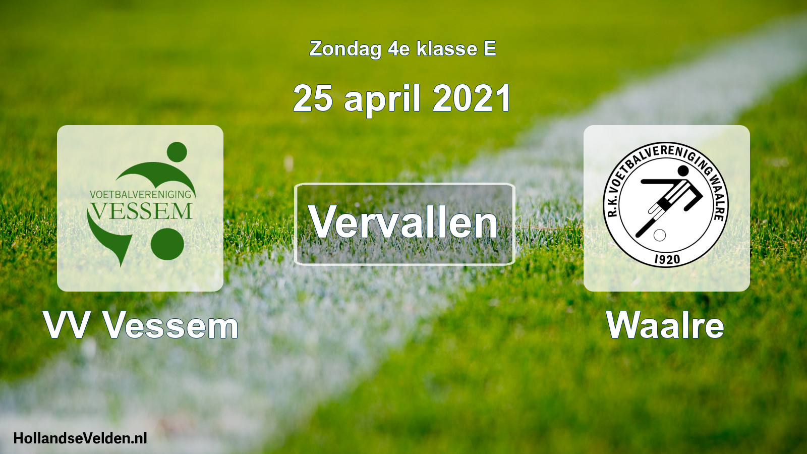 Scheduled Match: VV Vessem - Waalre (25 April 2021)