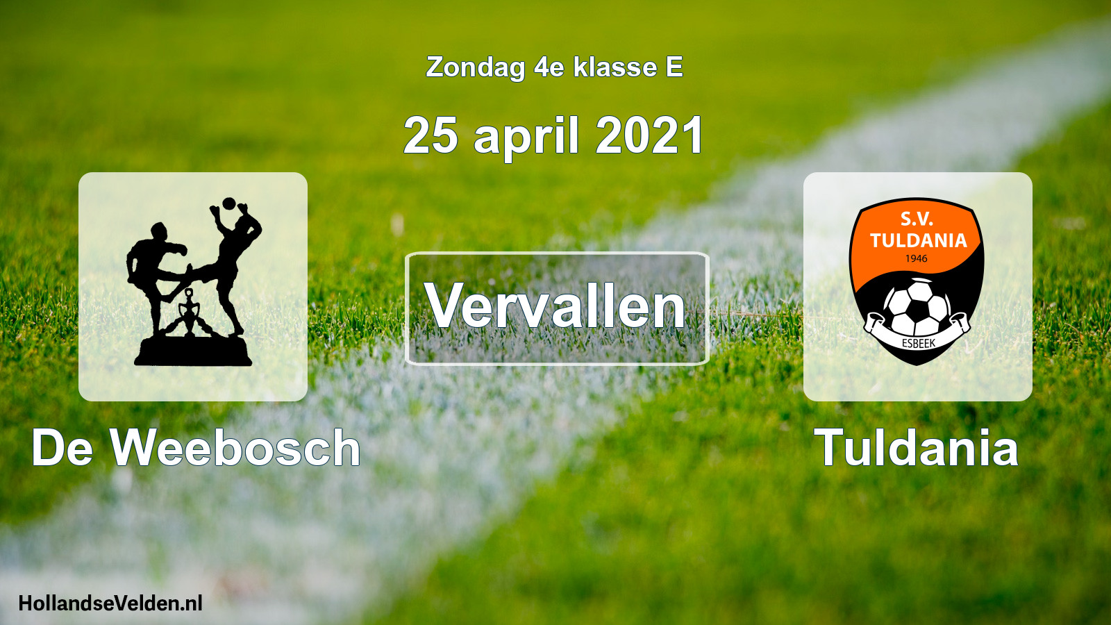 Scheduled Match: De Weebosch - Tuldania (25 April 2021)