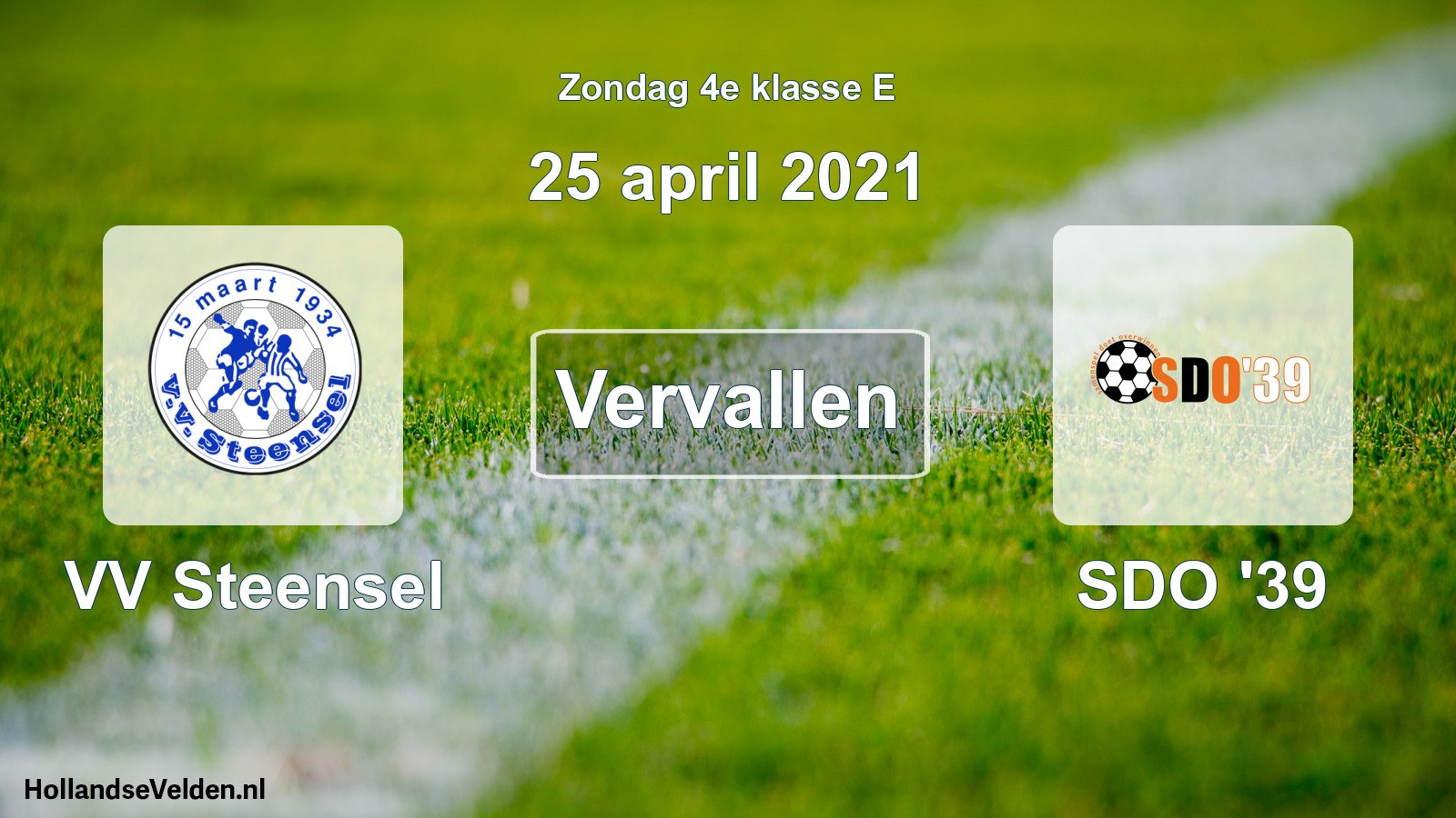Scheduled Match: VV Steensel - SDO '39 (25 April 2021)