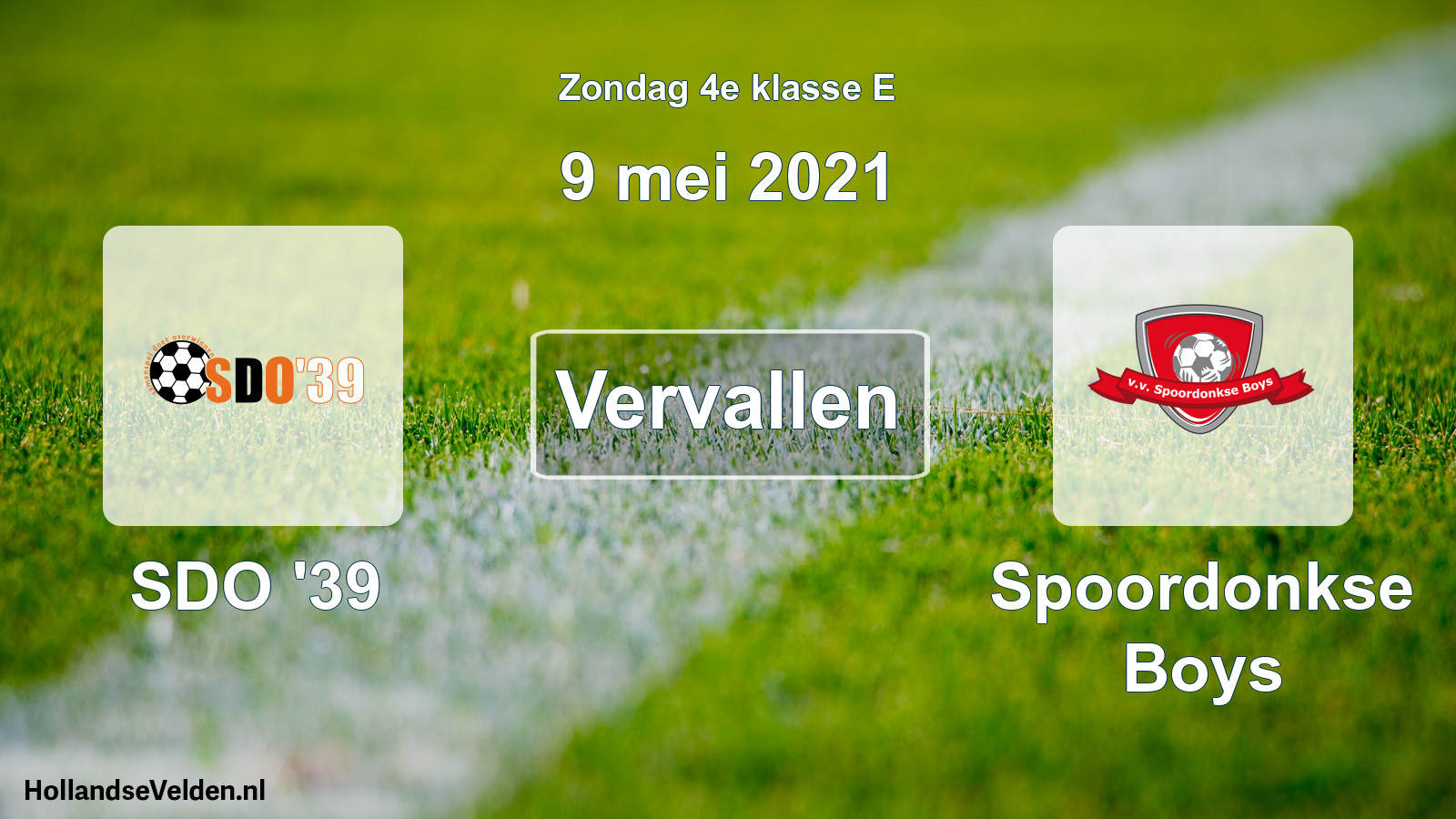 Scheduled Match: SDO '39 - Spoordonkse Boys (9 May 2021)