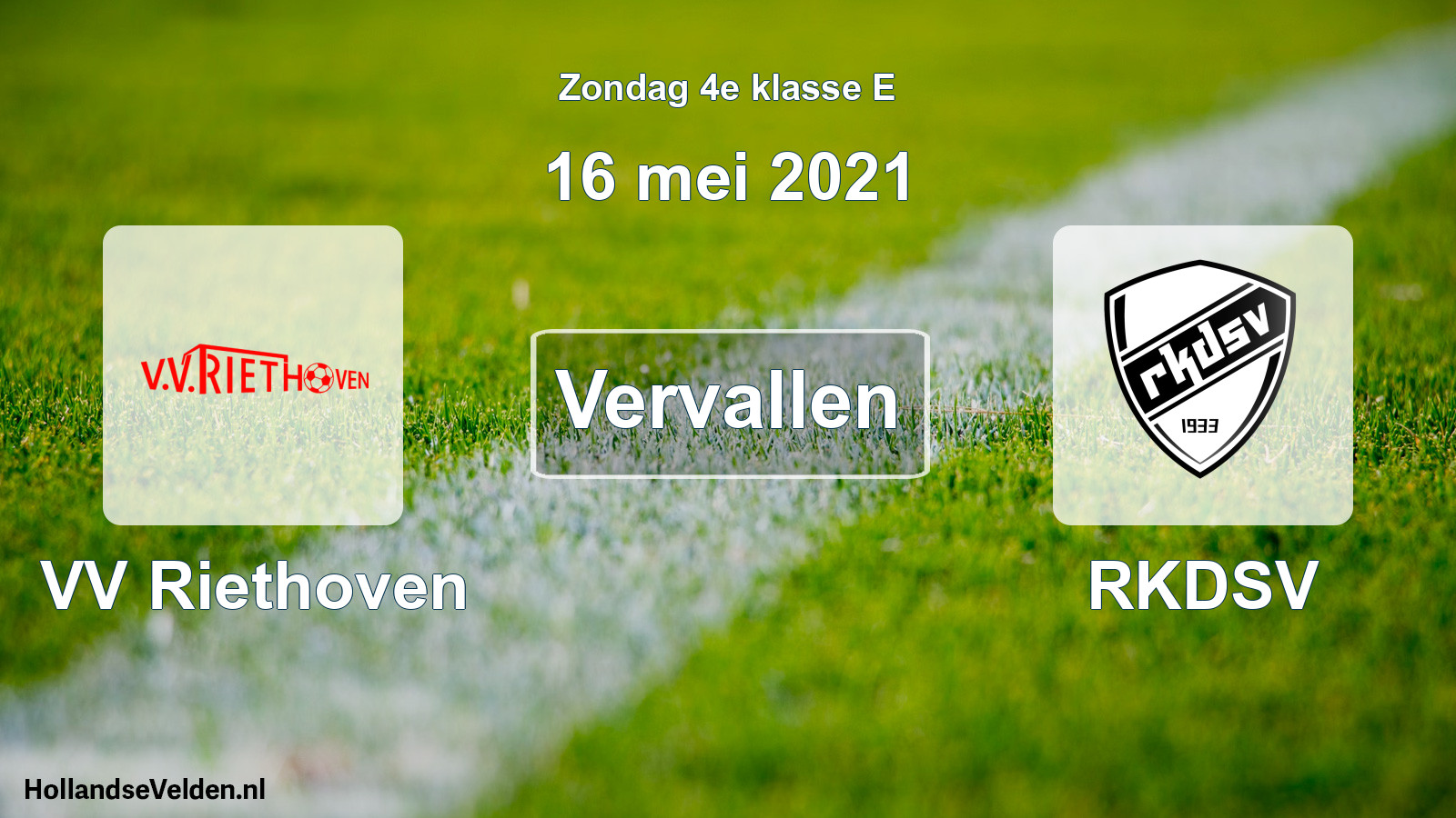 Scheduled Match: VV Riethoven - RKDSV (16 May 2021)