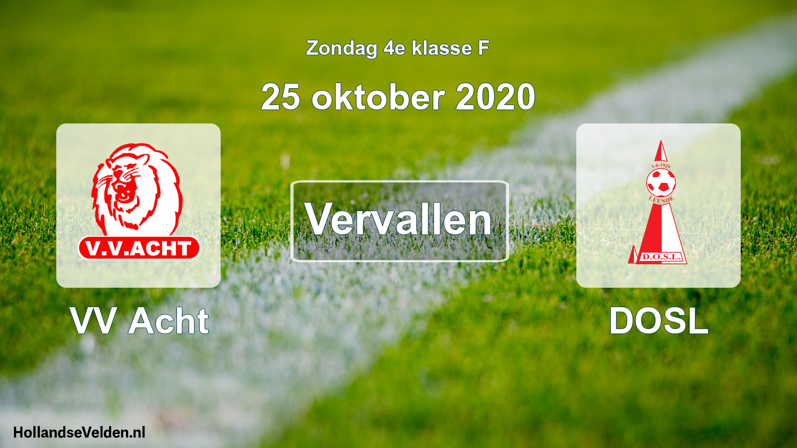 Scheduled Match: VV Acht - DOSL (25 October 2020)