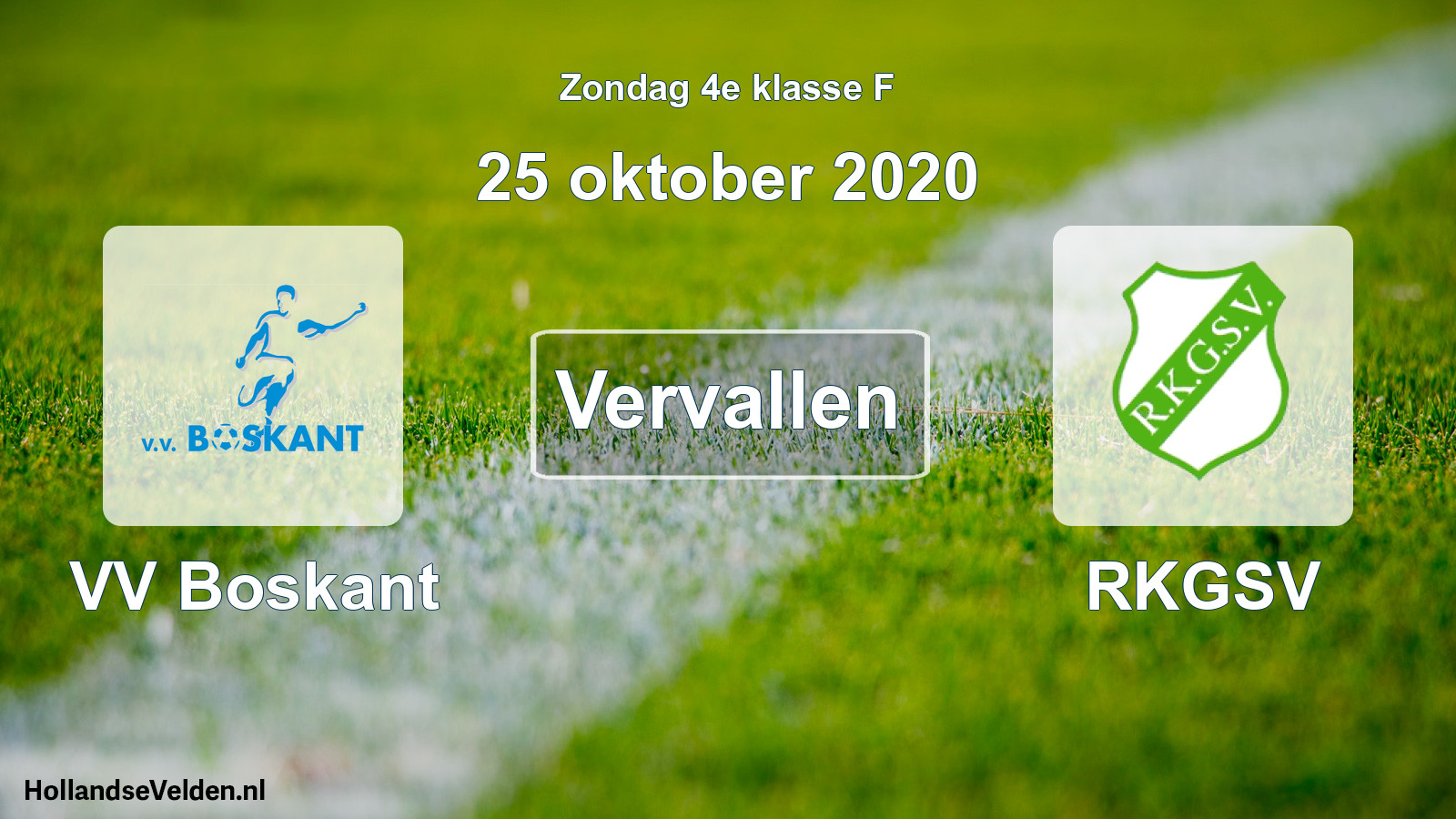 Scheduled Match: VV Boskant - RKGSV (25 October 2020)
