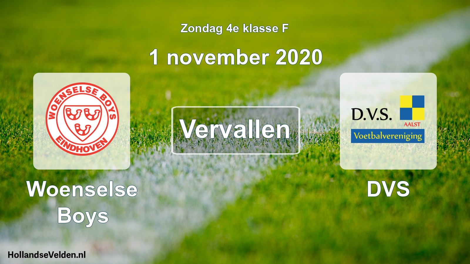 Scheduled Match: Woenselse Boys - DVS (1 November 2020)