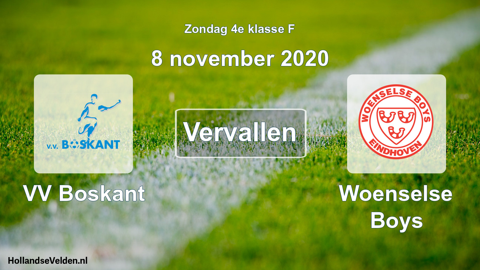 Scheduled Match: VV Boskant - Woenselse Boys (8 November 2020)