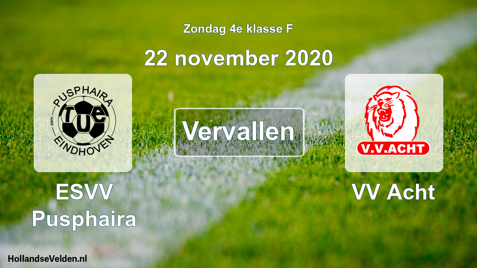 Scheduled Match: ESVV Pusphaira - VV Acht (22 November 2020)