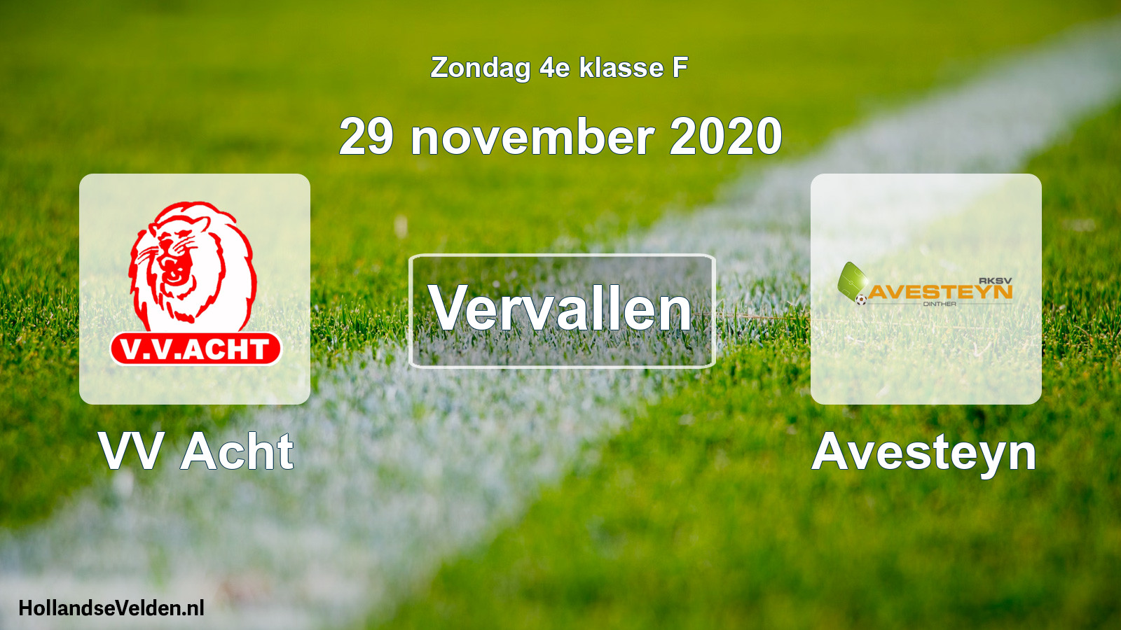 Scheduled Match: VV Acht - Avesteyn (29 November 2020)
