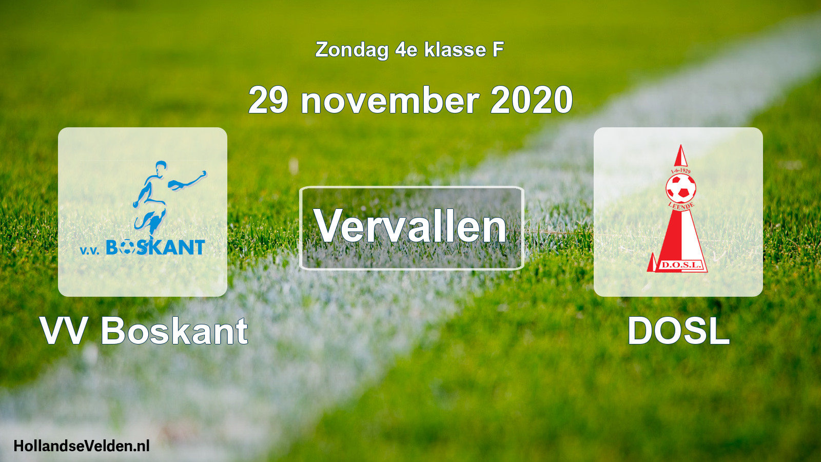 Scheduled Match: VV Boskant - DOSL (29 November 2020)