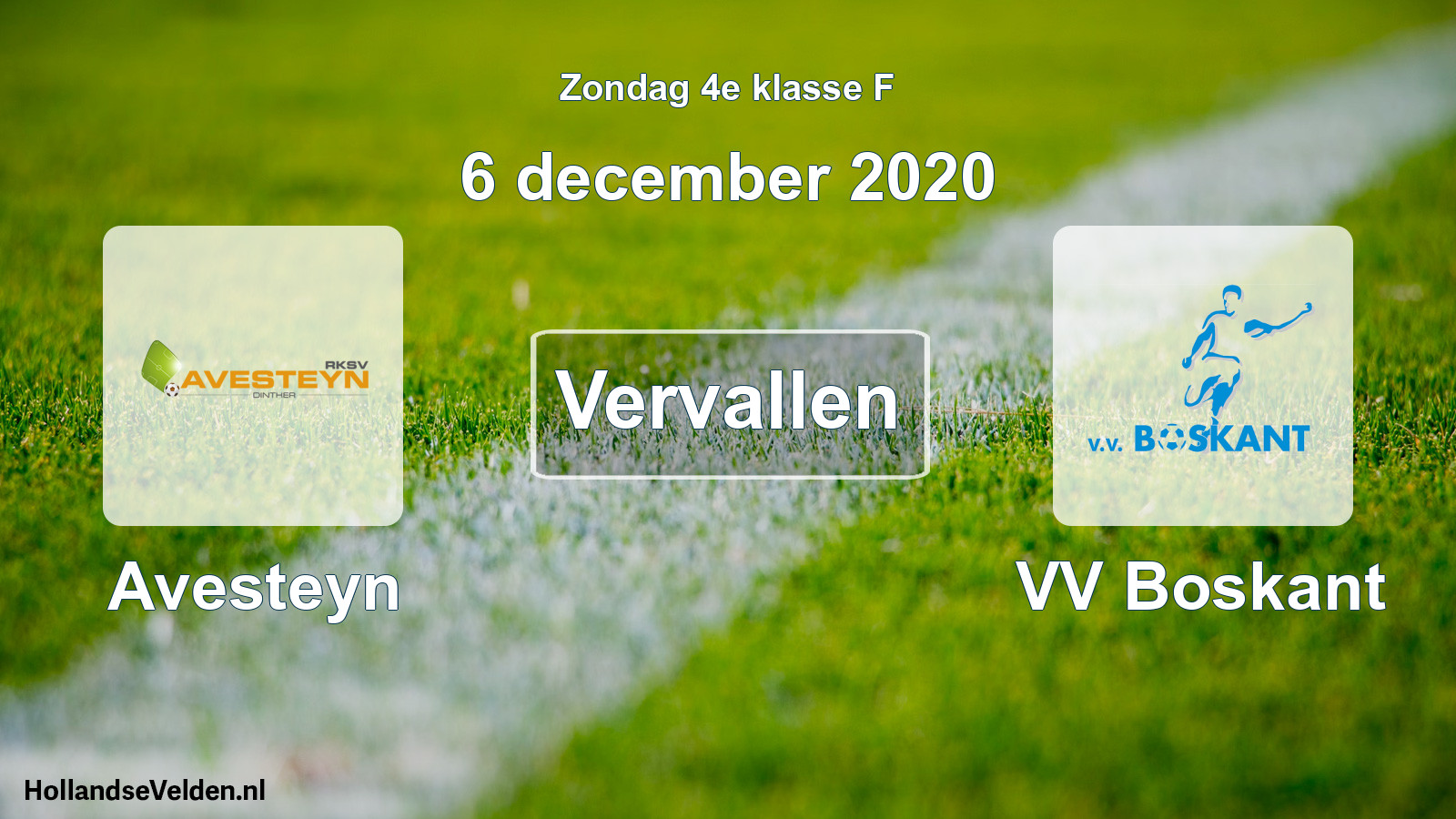 Scheduled Match: Avesteyn - VV Boskant (6 December 2020)