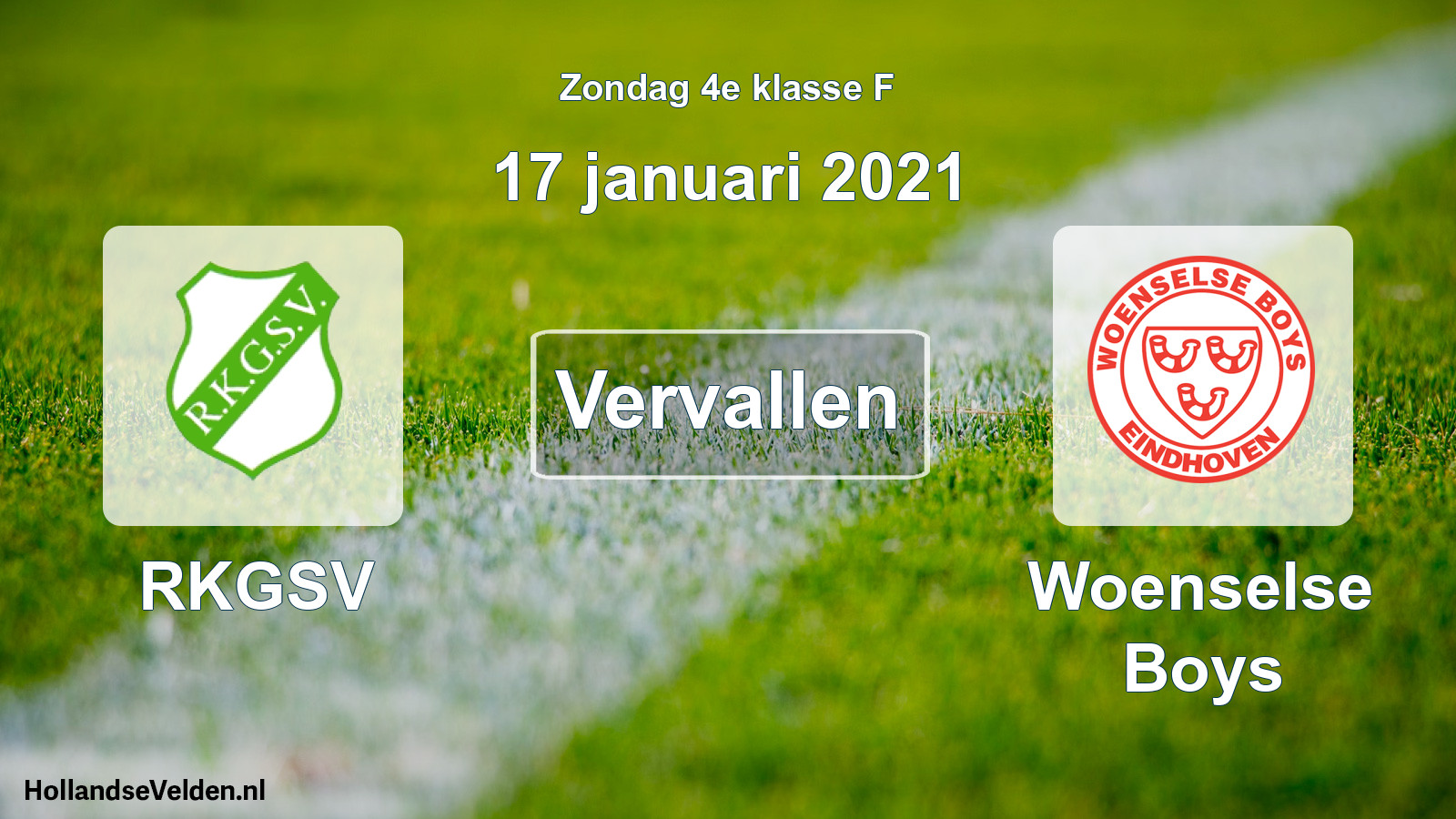 Scheduled Match: RKGSV - Woenselse Boys (17 January 2021)