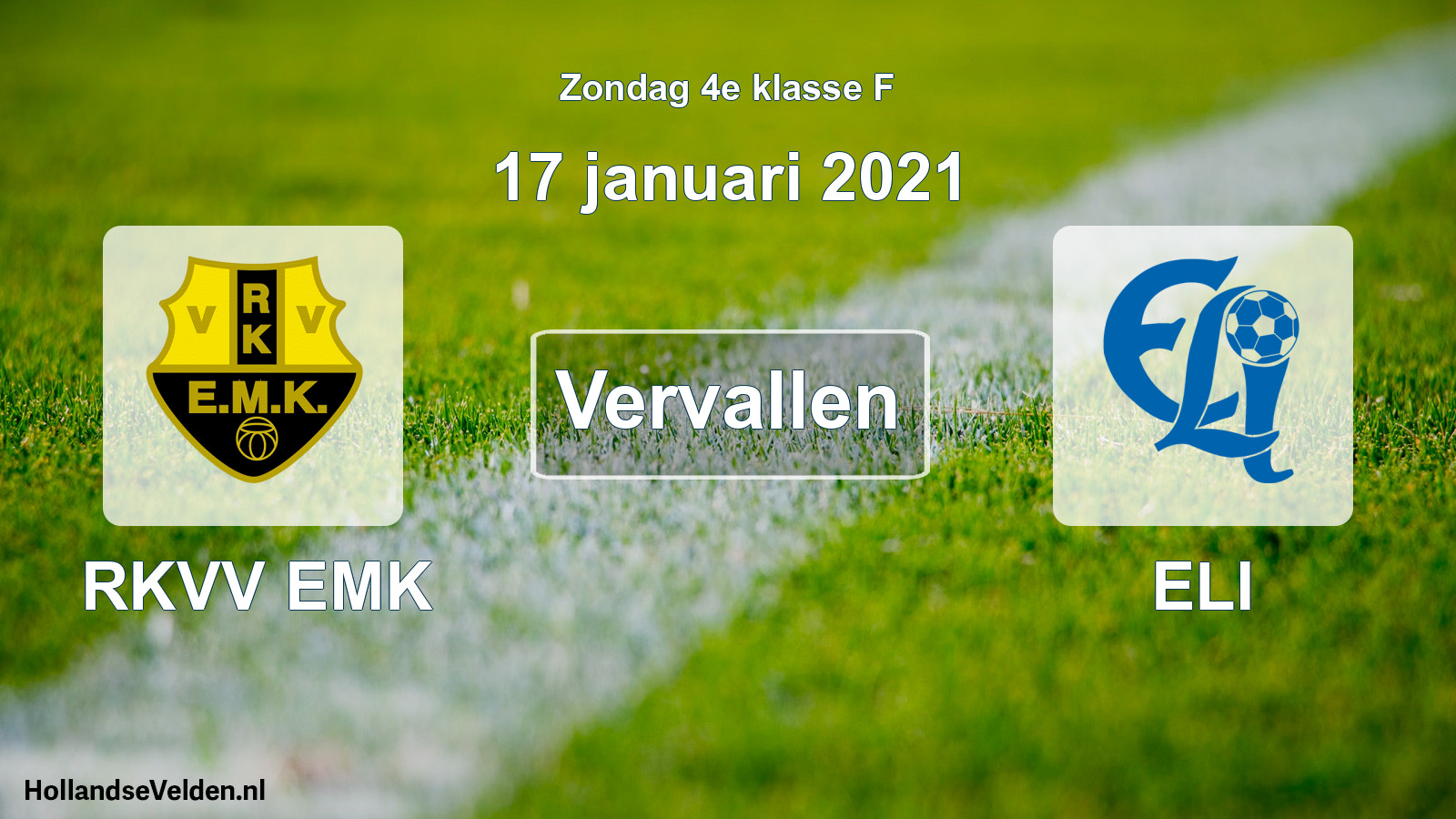 Scheduled Match: RKVV EMK - ELI (17 January 2021)