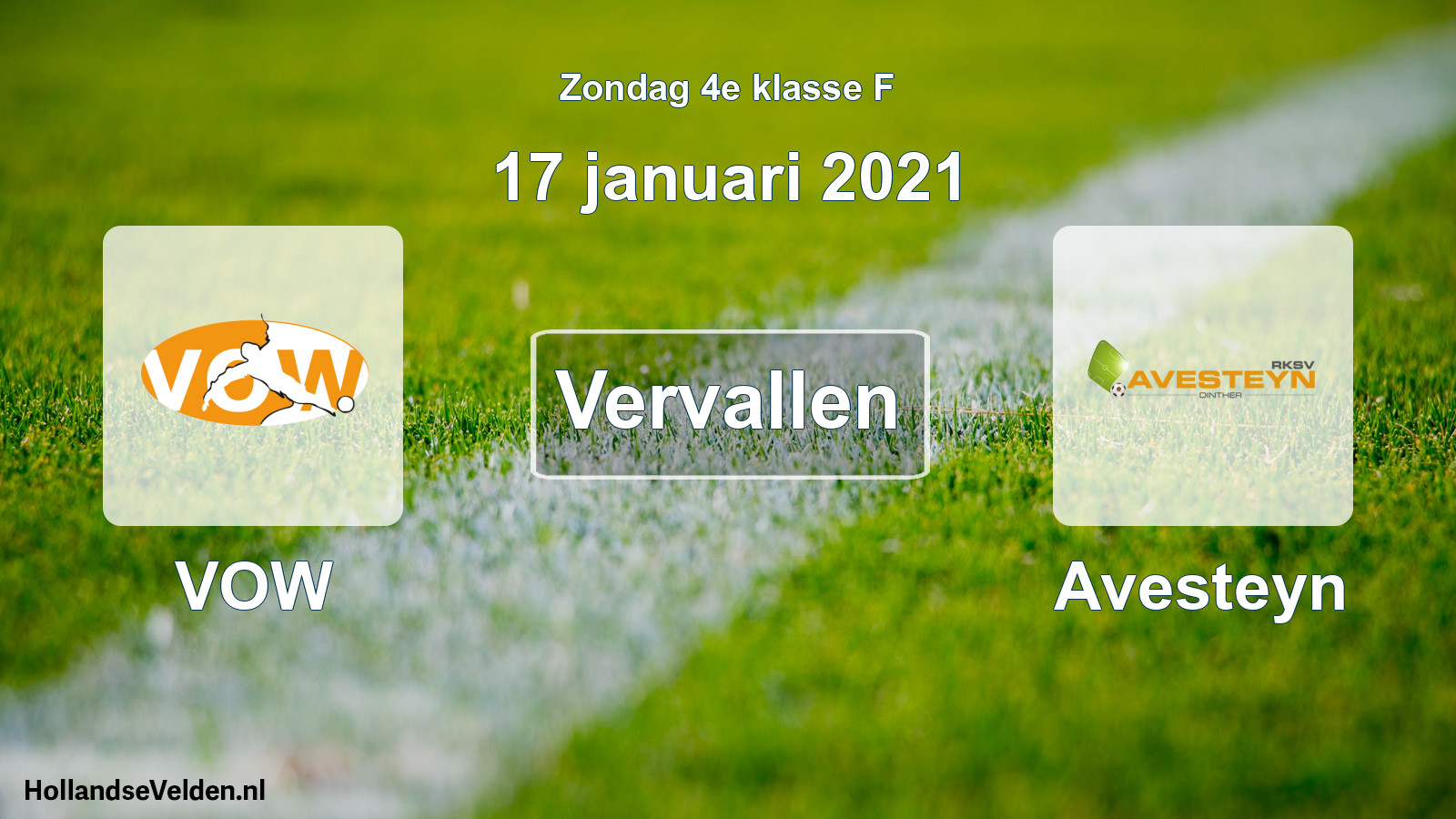 Scheduled Match: VOW - Avesteyn (17 January 2021)