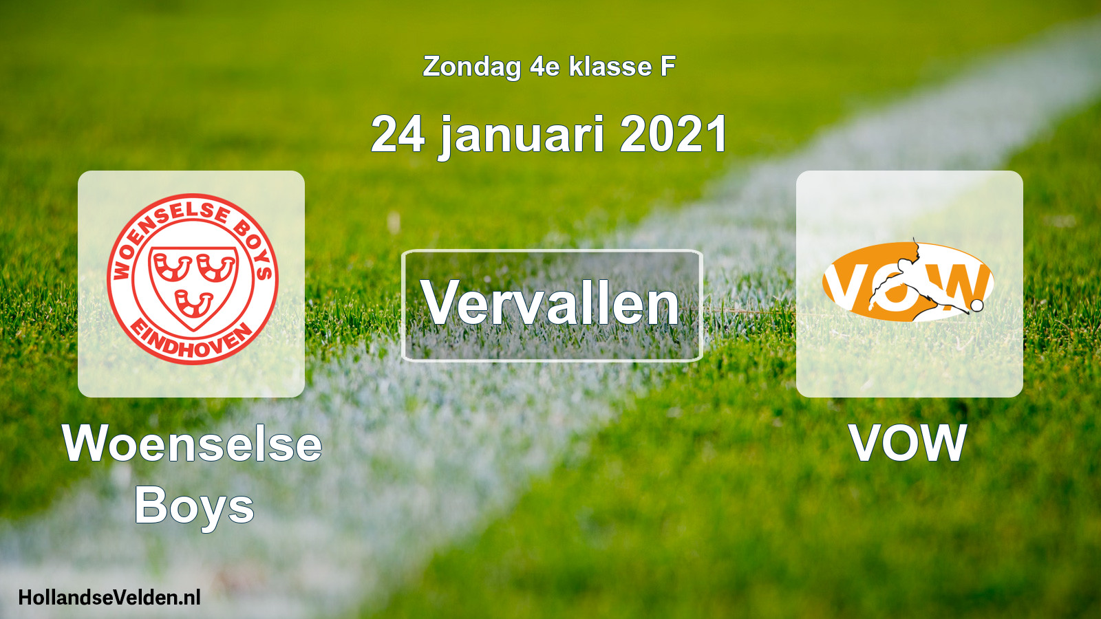 Scheduled Match: Woenselse Boys - VOW (24 January 2021)