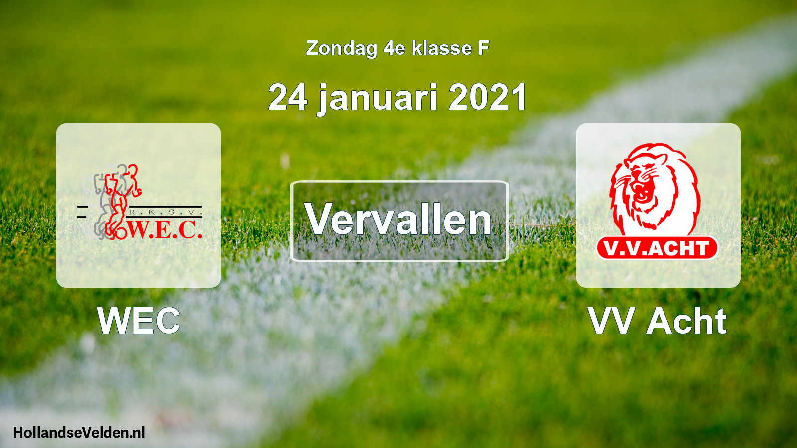 Scheduled Match: WEC - VV Acht (24 January 2021)