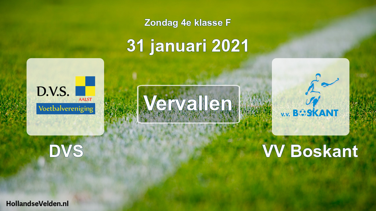 Scheduled Match: DVS - VV Boskant (31 January 2021)