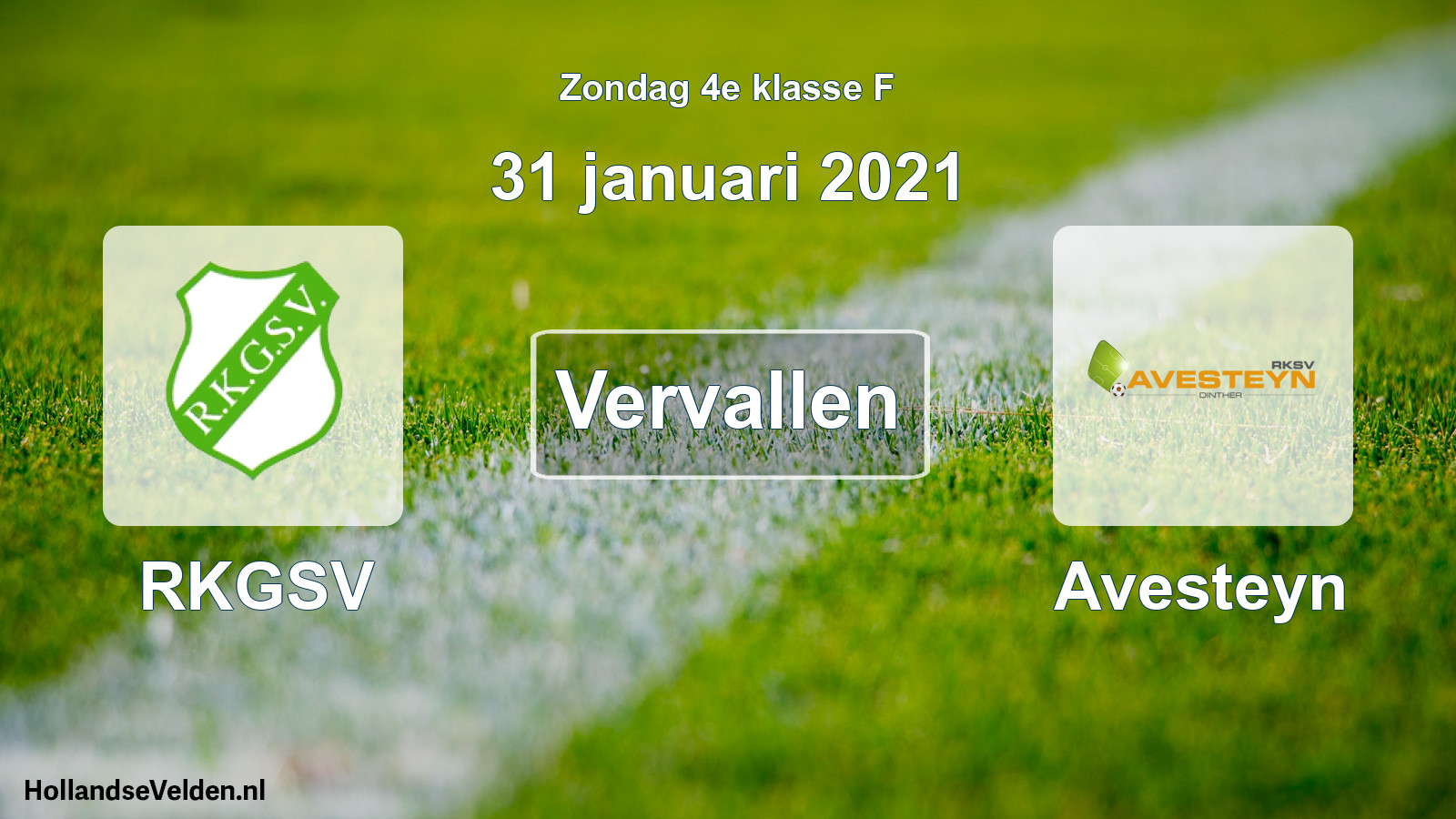 Scheduled Match: RKGSV - Avesteyn (31 January 2021)