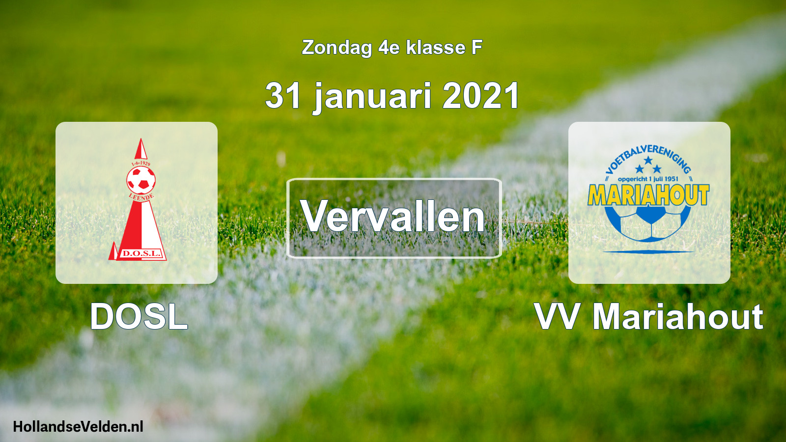 Scheduled Match: DOSL - VV Mariahout (31 January 2021)